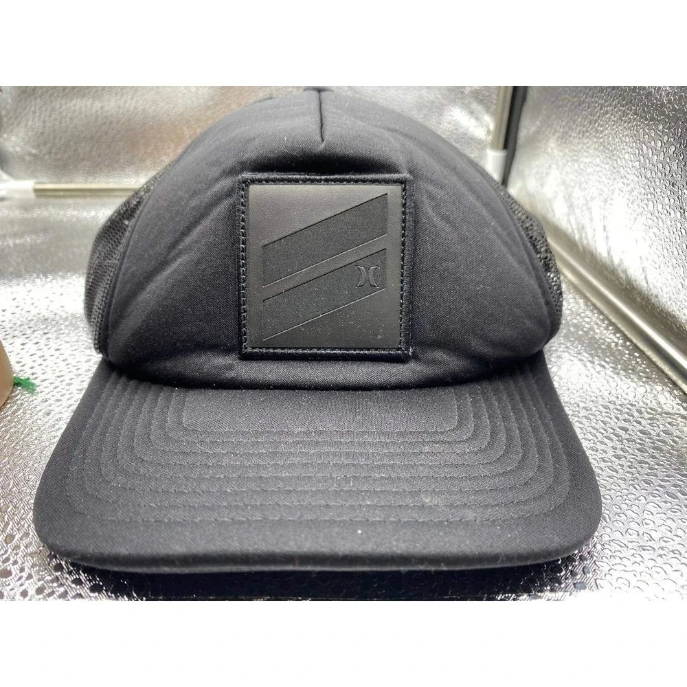 Hurley Trucker Hat Mens OSFA Black Patch Mesh Snapback‎ Cap